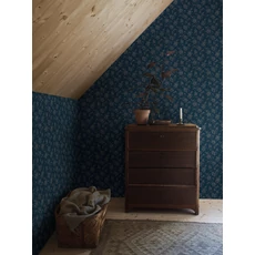 Kép 3/4 - Boras Pöttyös virágos kék vlies tapéta Hip Rose Blue 53 cm X 10 m