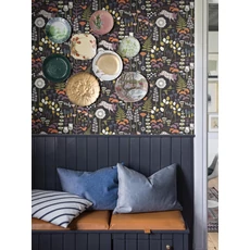 Kép 3/4 - Boras Vidám állatos modern fekete vlies tapéta Hanna Werning Hoppmosse Black 53 cm X 10 m