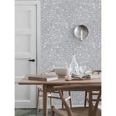 Kép 2/4 - Boras Monokróm levélmintás fekete-fehér vlies tapéta Viola Gråsten Romans Black White 53 cm X 10 m