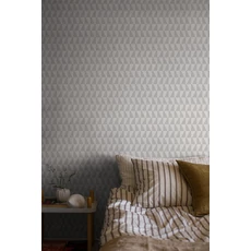 Kép 2/5 - Boras Geoemtriai mintás modern szürke vlies tapéta Arne Jacobsen Trapez Grey 53 cm X 10 m