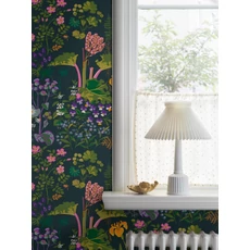 Kép 2/4 - Boras Virágos modern sötétkék vlies tapéta Gocken Jobs Rabarber Multi 53 cm X 10 m