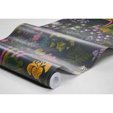Kép 4/4 - Boras Virágos modern sötétkék vlies tapéta Gocken Jobs Rabarber Multi 53 cm X 10 m