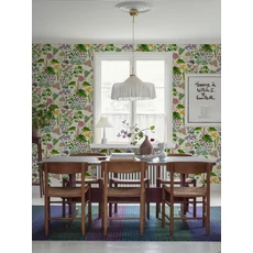 Kép 3/4 - Boras Virágos modern zöld vlies tapéta Gocken Jobs Rabarber Multi 53 cm X 10 m