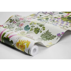 Kép 4/4 - Boras Virágos modern zöld vlies tapéta Gocken Jobs Rabarber Multi 53 cm X 10 m