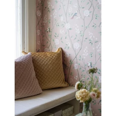 Kép 3/7 - Boras Romantikus madaras virágos rózsaszín vlies tapéta Paradise Birds Pink 53 cm X 10 m