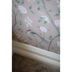 Kép 6/7 - Boras Romantikus madaras virágos rózsaszín vlies tapéta Paradise Birds Pink 53 cm X 10 m