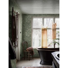 Kép 4/5 - Boras Romantikus madaras virágos zöld vlies tapéta Paradise Birds Green 53 cm X 10 m