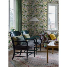 Kép 3/5 - Boras Színes virágos zöld vlies tapéta Gocken Jobs Ros och Lilja Multi 53 cm X 10 m