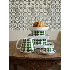 Kép 4/6 - Boras Gyümölcs mintás retro zöld vlies tapéta Stig Lindberg Fruktlåda Green 53 cm X 10 m