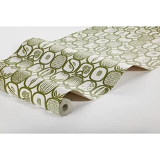 Kép 6/6 - Boras Gyümölcs mintás retro zöld vlies tapéta Stig Lindberg Fruktlåda Green 53 cm X 10 m