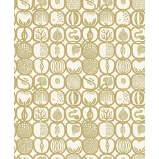 Kép 1/3 - Boras Gyümölcs mintás retro sárga vlies tapéta Stig Lindberg Fruktlåda Yellow 53 cm X 10 m