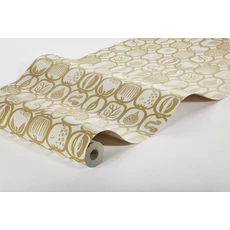 Kép 3/3 - Boras Gyümölcs mintás retro sárga vlies tapéta Stig Lindberg Fruktlåda Yellow 53 cm X 10 m