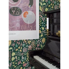 Kép 4/6 - Boras Vidám virág mintás színes vlies tapéta Stig Lindberg Herbarium Multi 53 cm X 10 m