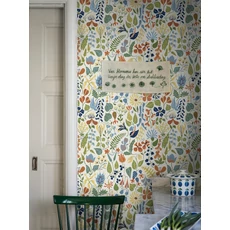 Kép 5/8 - Boras Vidám virág mintás színes vlies tapéta Stig Lindberg Herbarium Multi 53 cm X 10 m