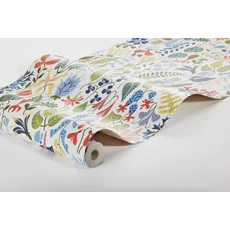 Kép 8/8 - Boras Vidám virág mintás színes vlies tapéta Stig Lindberg Herbarium Multi 53 cm X 10 m