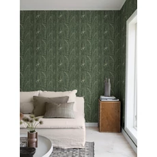 Kép 4/10 - Boras Inda mintás modern zöld vlies tapéta Arne Jacobsen Ranke Green 53 cm X 10 m