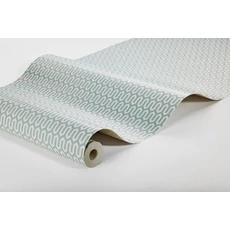 Kép 2/4 - Boras Geometriai mintás modern türkiz vlies tapéta Arne Jacobsen Ypsilon Turquoise 53 cm X 10 m