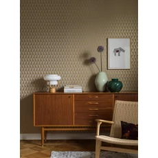 Kép 6/6 - Boras Geoemtriai mintás modern bézs vlies tapéta Arne Jacobsen Trapez Beige 53 cm X 10 m