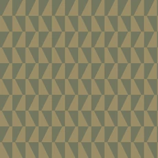 Kép 1/3 - Boras Geoemtriai mintás modern zöld-arany vlies tapéta Arne Jacobsen Trapez Green 53 cm X 10 m