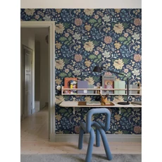 Kép 3/5 - Boras Romantikus virágos sötétkék vlies tapéta Alicia Multi 53 cm X 10 m