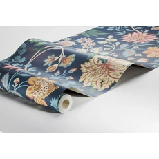 Kép 5/5 - Boras Romantikus virágos sötétkék vlies tapéta Alicia Multi 53 cm X 10 m