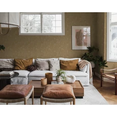 Kép 4/7 - Boras Romantikus levél mintás sárga vlies tapéta Nocturne Yellow 53 cm X 10 m