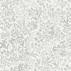 Kép 1/3 - Boras Romantikus levél mintás szürke vlies tapéta Nocturne Grey 53 cm X 10 m