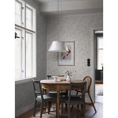 Kép 2/3 - Boras Romantikus levél mintás szürke vlies tapéta Nocturne Grey 53 cm X 10 m