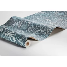 Kép 7/7 - Boras Romantikus levél mintás kék vlies tapéta Nocturne Blue 53 cm X 10 m