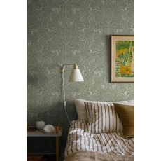 Kép 2/8 - Boras Erdei állatos zöld vlies tapéta Under the Elder Tree Green 53 cm X 10 m