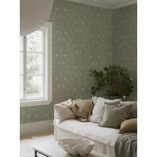 Kép 5/8 - Boras Erdei állatos zöld vlies tapéta Under the Elder Tree Green 53 cm X 10 m