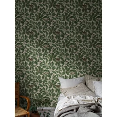 Kép 5/10 - Boras Madaras levélmintás zöld vlies tapéta In the Oak Green 49 cm X 10 m