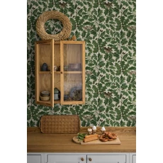 Kép 9/10 - Boras Madaras levélmintás zöld vlies tapéta In the Oak Green 49 cm X 10 m