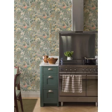 Kép 5/10 - Boras Botanikai mintás zöld vlies tapéta Blomsterhav Multi 49 cm X 10 m