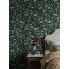 Kép 6/9 - Boras Botanikai mintás sötétkék vlies tapéta Blomsterhav Multi 49 cm X 10 m