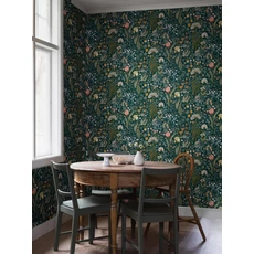 Kép 7/9 - Boras Botanikai mintás sötétkék vlies tapéta Blomsterhav Multi 49 cm X 10 m