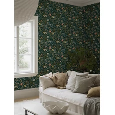 Kép 8/9 - Boras Botanikai mintás sötétkék vlies tapéta Blomsterhav Multi 49 cm X 10 m