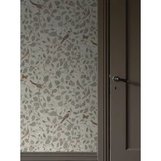 Kép 4/8 - Boras Levél indás madaras bézs vlies tapéta Sångfåglar Beige 49 cm X 10 m