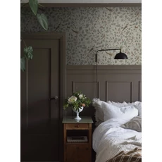 Kép 1/8 - Boras Levél indás madaras bézs vlies tapéta Sångfåglar Beige 49 cm X 10 m