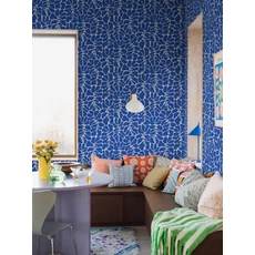 Kép 3/6 - Boras Modern levélmintás kék vlies tapéta My Secret Garden Blue 49 cm X 10 m