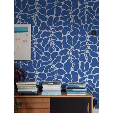 Kép 4/6 - Boras Modern levélmintás kék vlies tapéta My Secret Garden Blue 49 cm X 10 m