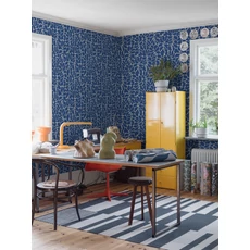 Kép 5/6 - Boras Modern levélmintás kék vlies tapéta My Secret Garden Blue 49 cm X 10 m