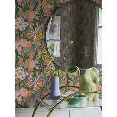 Kép 2/4 - Boras Modern sárga vlies tapéta virág mintával Friviva Orange 49 cm X 10 m