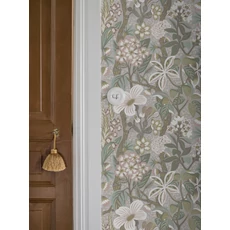 Kép 2/4 - Boras Modern szürke-zöld vlies tapéta virág mintával Friviva Grey 49 cm X 10 m