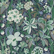 Kép 2/3 - Boras Modern zöld vlies tapéta virág mintával Friviva Green 49 cm X 10 m