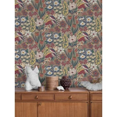 Kép 4/4 - Boras Virágos vidám színes vlies tapéta Hanna Werning Trädgården Multi 53 cm X 10 m