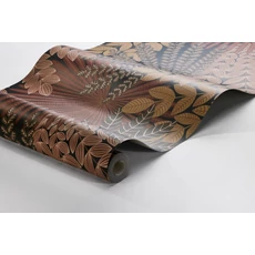 Kép 5/5 - Boras Egzotikus levél mintás bordó vlies tapéta Velvet Leaves Red 53 cm X 10 m