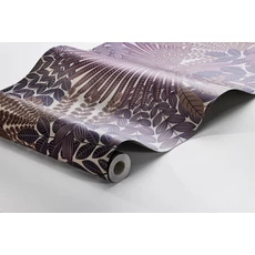 Kép 6/6 - Boras Egzotikus levél mintás lila vlies tapéta Velvet Leaves Purple 53 cm X 10 m