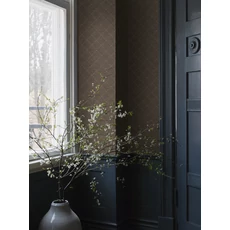 Kép 2/5 - Boras Klasszikus rácsos barna vlies tapéta Golden Trellis Brown 53 cm X 10 m