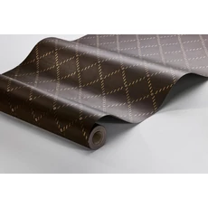 Kép 5/5 - Boras Klasszikus rácsos barna vlies tapéta Golden Trellis Brown 53 cm X 10 m